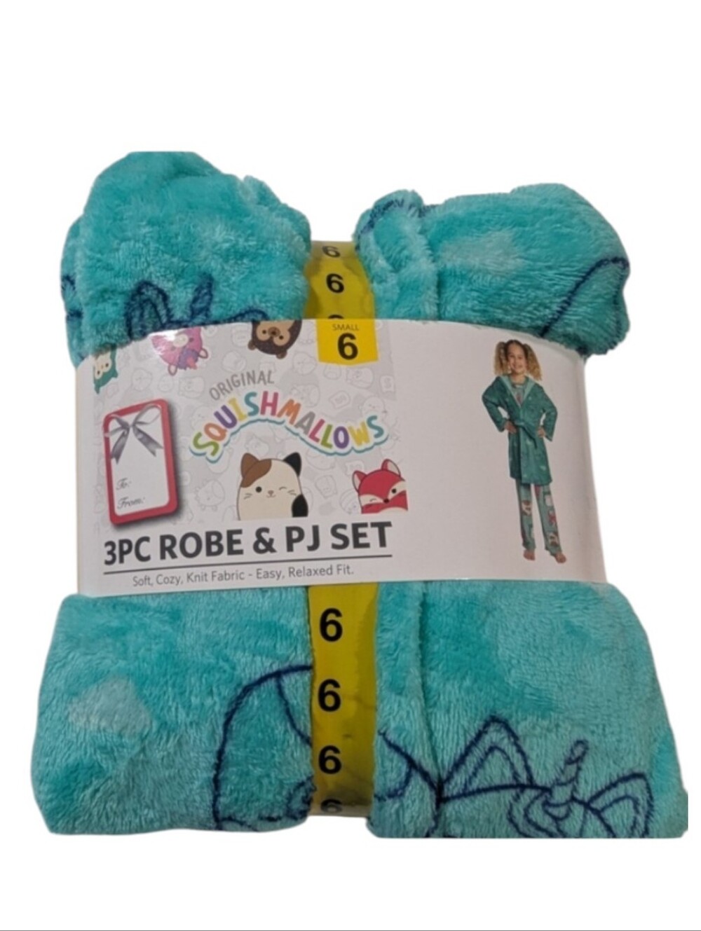 Squishmallows 3-Piece Robe and Pajama Set Size 6